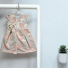 Çiçek Aksesuarlı Kız Çocuk Elbise 2-5 Yaş