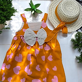 Turuncu Kalpli Şapkalı Kız Elbise 2-5 Yaş