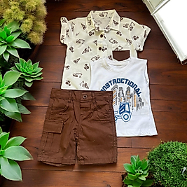 Erkek Çocuk Gömlekli 3'lü Takım 1-4 Yaş