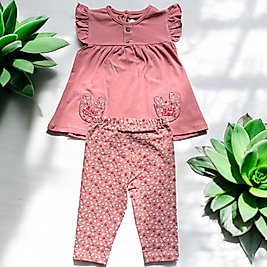 Cep Nakışlı Alt Üst Kız Çocuk Takımı 9-24 Ay