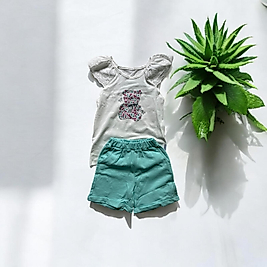 Pullu Dantelli Kız Çocuk Takımı