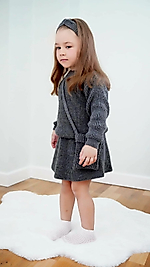 Selanik Örgülü 4'Lü Etekli 2-5 Yaş Kız Çocuk Takımı