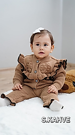 Fırfırlı Kız Bebek 2'Li Triko Takım