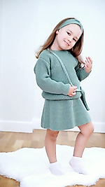 Selanik Örgülü 4'Lü Etekli 2-5 Yaş Kız Çocuk Takımı