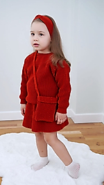 Selanik Örgülü 4'Lü Etekli 2-5 Yaş Kız Çocuk Takımı