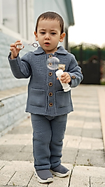 Ceketli Erkek Bebek 6-24 Ay Triko Takım