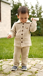 Ceketli Erkek Bebek 6-24 Ay Triko Takım