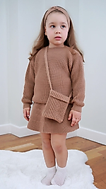 Selanik Örgülü 4'Lü Etekli 2-5 Yaş Kız Çocuk Takımı