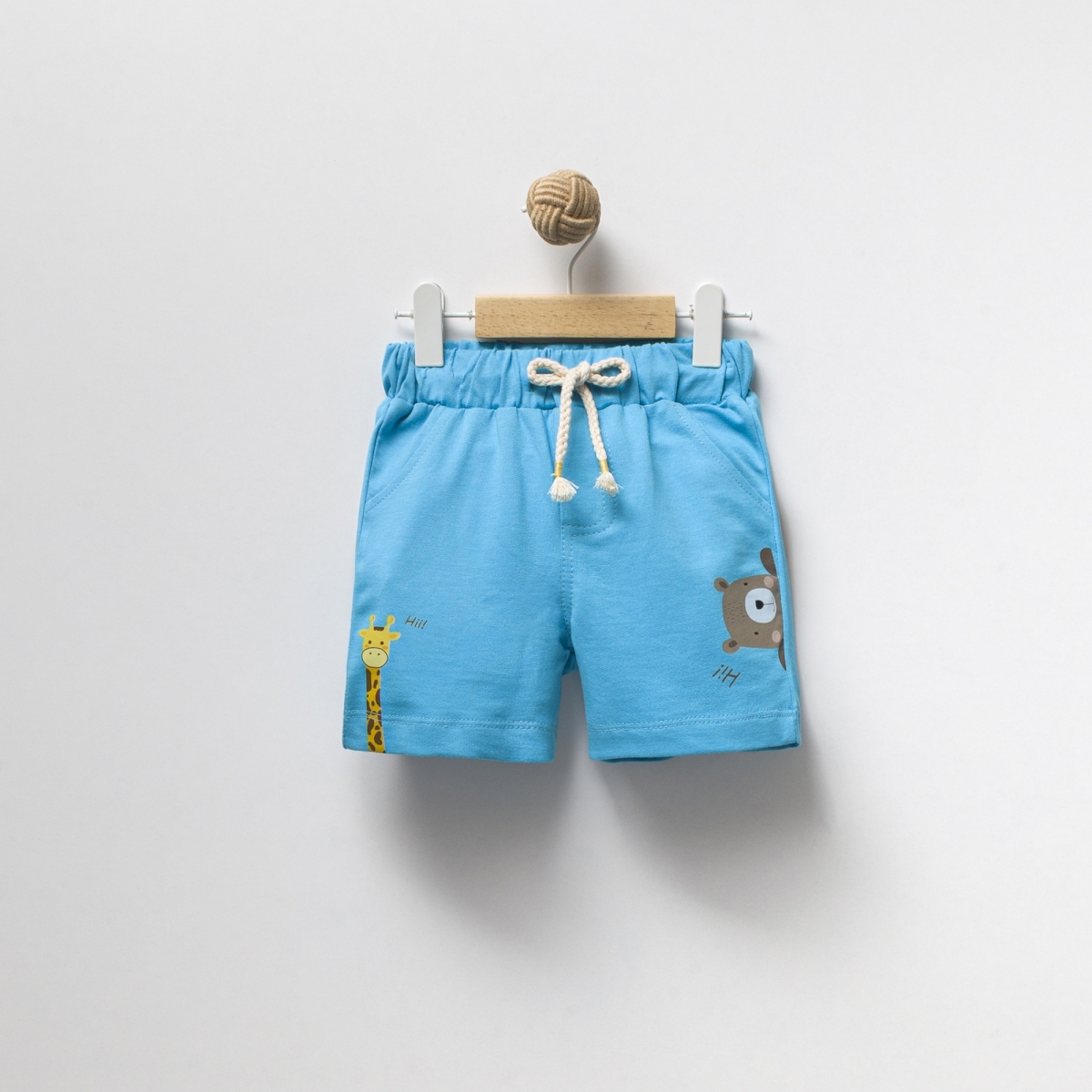 Baskılı Mavi İki İpli Erkek Çocuk Şort