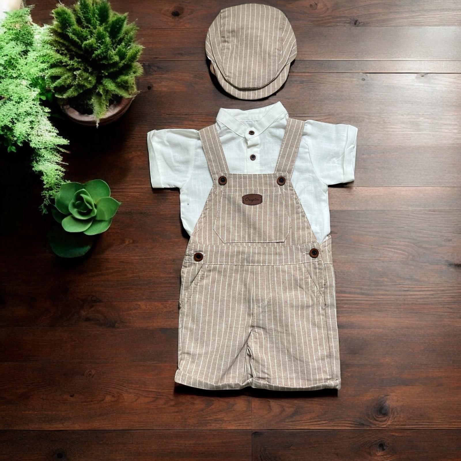 Çizgi Desenli Şapkalı Erkek Slopet 9-24 Ay