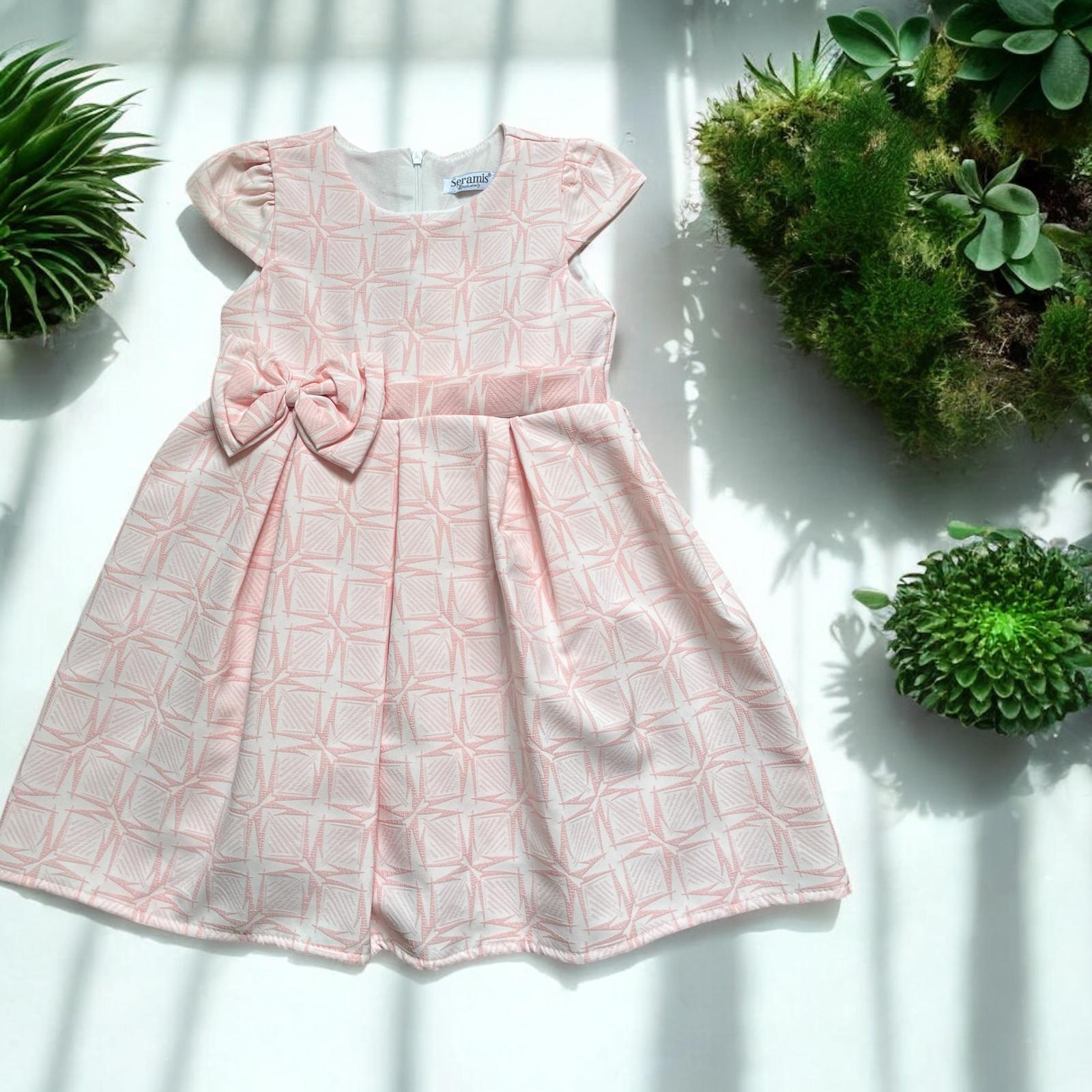 Pembe Fiyonklu Kız Çocuk Elbise 2-5 Yaş