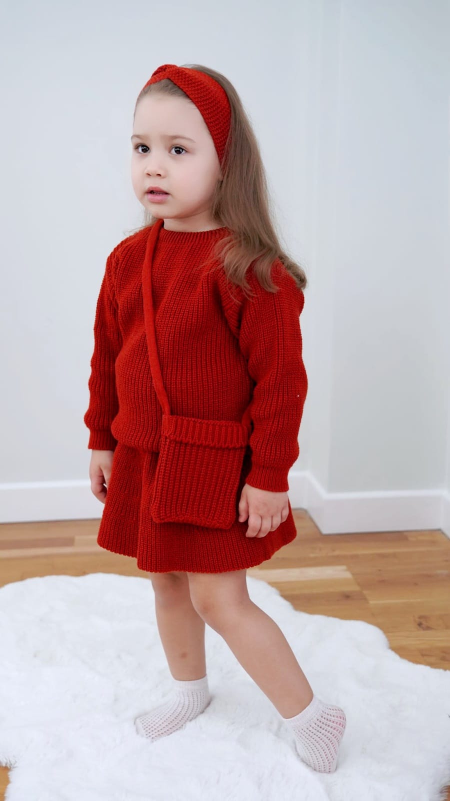 Selanik Örgülü 4'Lü Etekli 2-5 Yaş Kız Çocuk Takımı