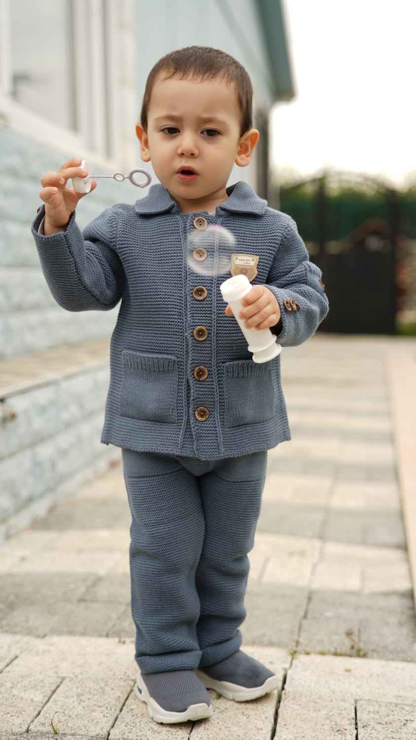 Ceketli Erkek Bebek 6-24 Ay Triko Takım