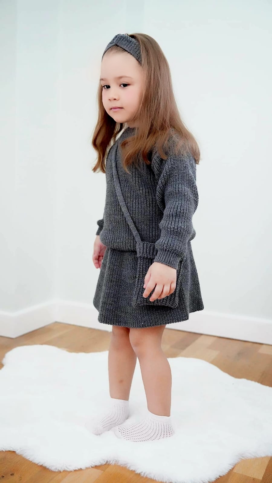 Selanik Örgülü 4'Lü Etekli 2-5 Yaş Kız Çocuk Takımı