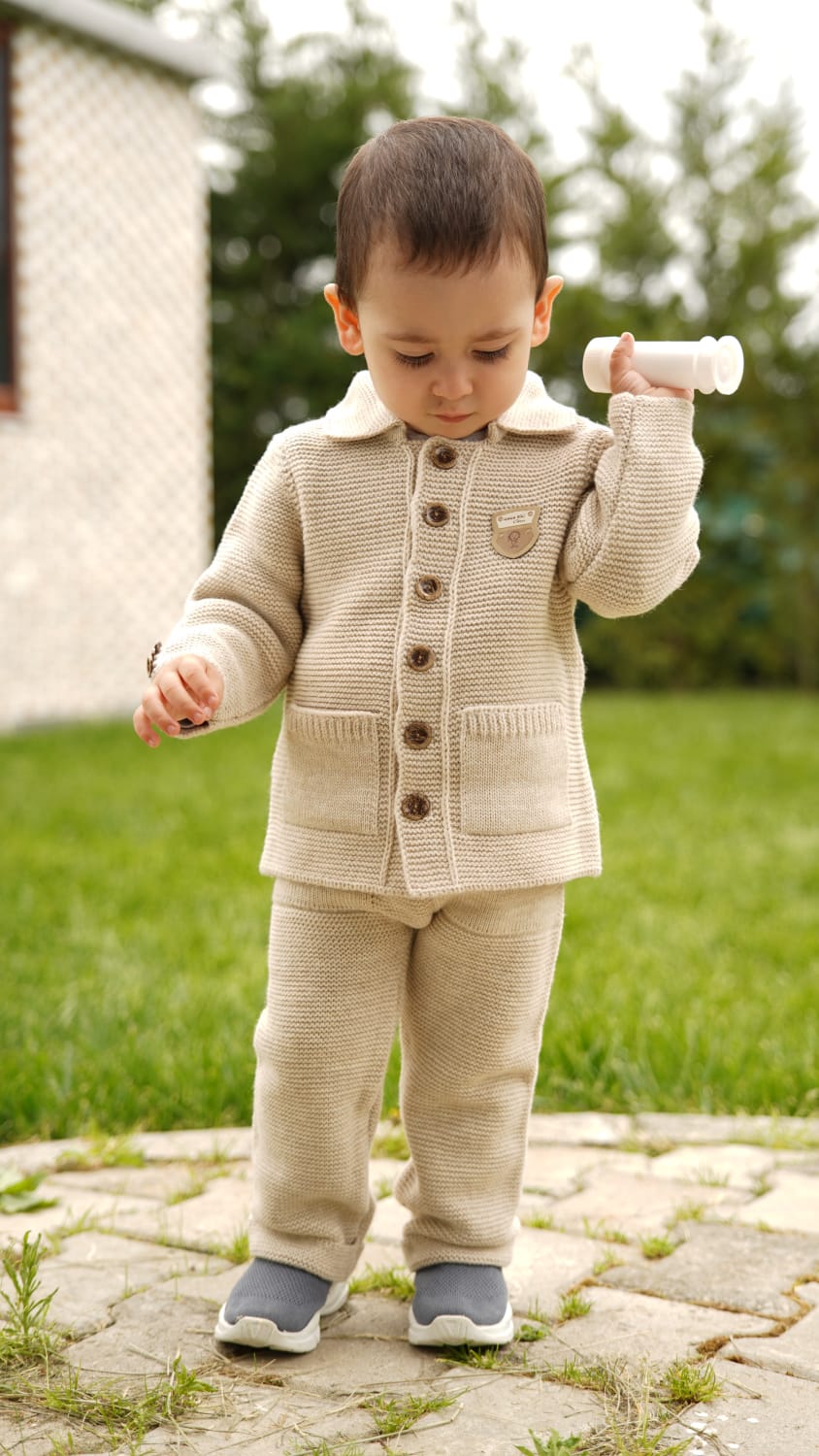 Ceketli Erkek Bebek 6-24 Ay Triko Takım